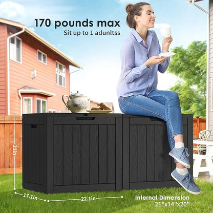 Resin Deck Box - 30 Gallon Lockable Outdoor Storage, Water-Resistant - Image 3