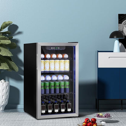 Beverage Refrigerator Cooler, 126 Can Mini Fridge Glass Door - Image 6