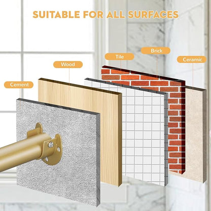 1.3 Inch Diameter Closet Rods for Hanging Clothes 17-64 Inch Adjustable - Image 5