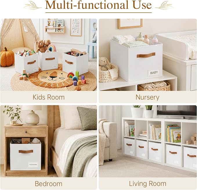 Storage Cubes 10 Pack, 11 Inch Fabric Storage Cubes Organizer Bins - Image 6