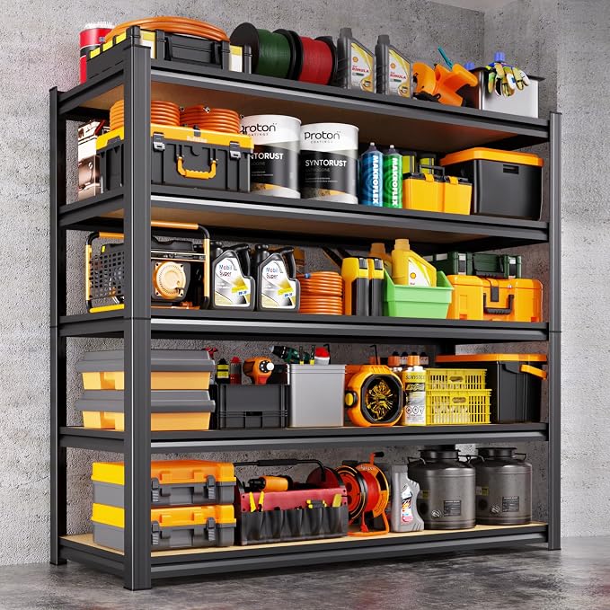 78" H Garage Shelving Heavy Duty Storage Shelves, Metal Adjustable Shelving Unit by AOAORGG