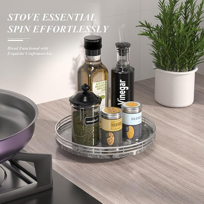 Gray Marble Lazy Susan Turntable - Image 4