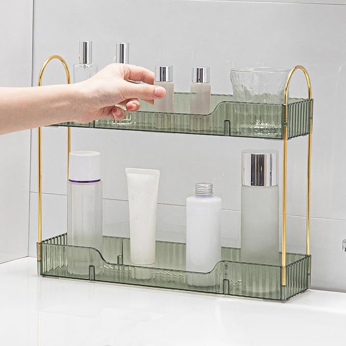 YCIA&DONE 2 Tiers Narrow Vanity Makeup Organizer, Bathroom Organizers - Image 5
