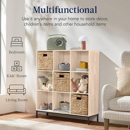 Best Choice Products 9-Cube Bookshelf, 3-Tier Wood Storage Bookcase W/Legs - Image 4