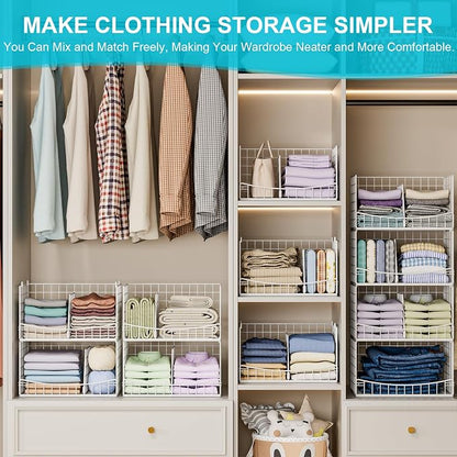 4-Tier Stackable Closet Organizers and Storage Basket - Image 6