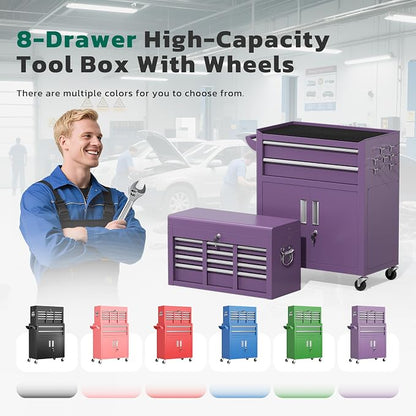 Greenvelly Tool Chest, 8-Drawer Rolling Tool Chest - Image 9