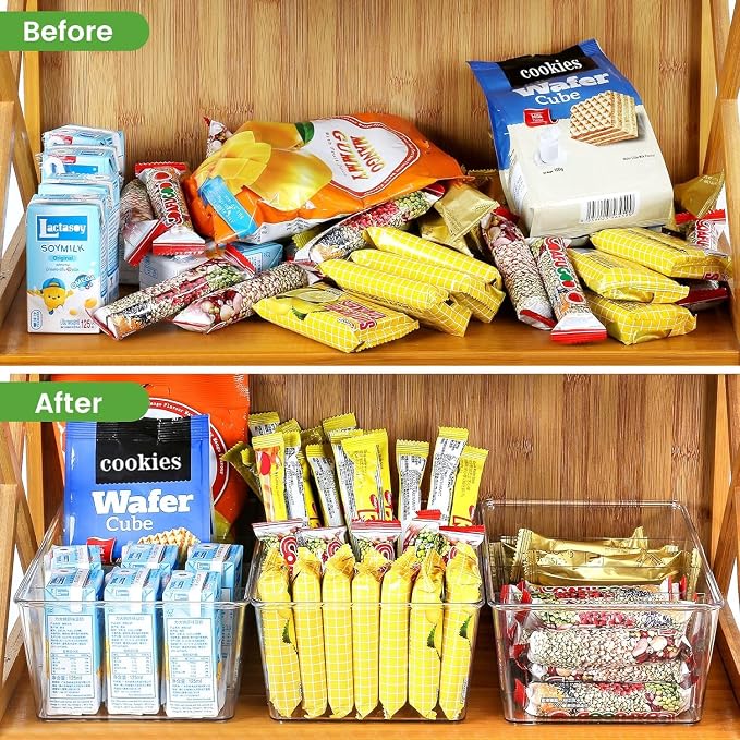 wilfox Pantry Organizer, 7 Pack Clear Bins - Image 6