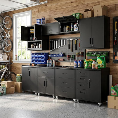 8-Piece Heavy Duty Steel Garage Cabinet System | All-in-One Modular Garage - Image 9