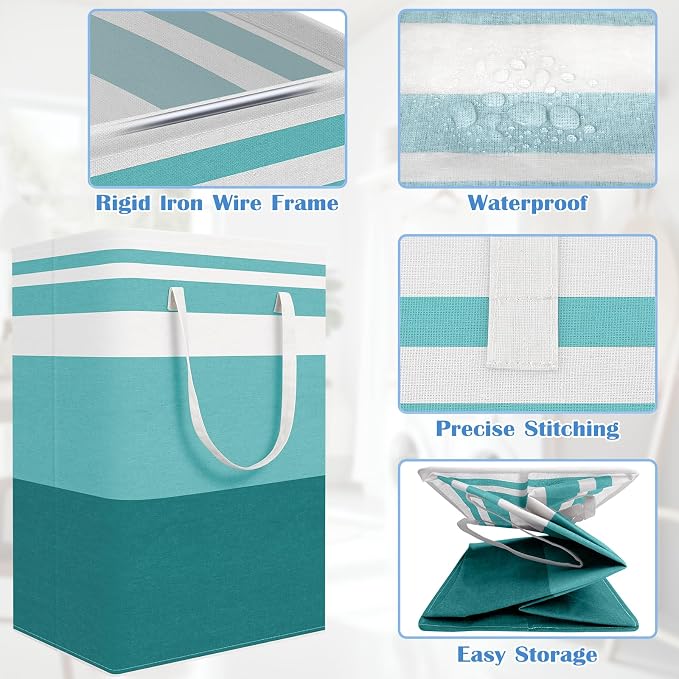 BlissTotes 3-Pack Laundry Basket, Freestanding＆Waterproof Laundry Hamper - Image 4