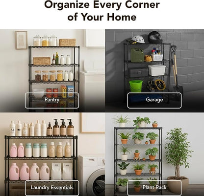 5 Tier Wire Shelving Unit Storage Rack, Metal Heavy Duty Utility Organizers - Image 6