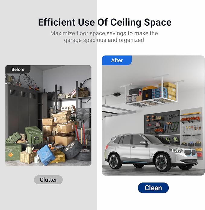FLEXIMOUNTS 3x6 Overhead Garage Storage Adjustable Ceiling Rack 72" Length x - Image 6