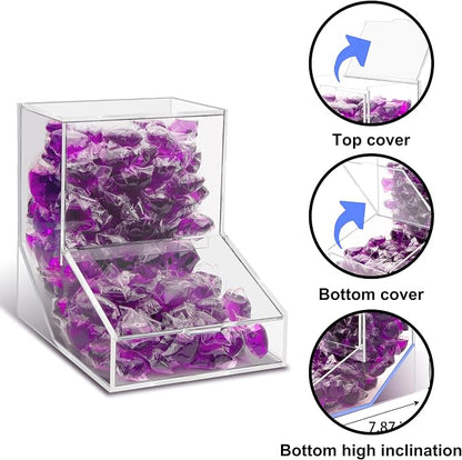 Laundry Pods Container with Spoon, Acrylic Candy Dispenser with 2 Lid, - Image 4