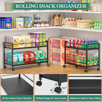 2-Tier Expandable Rolling Pantry Cart - Image 7