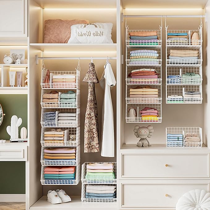 6 Tier Extra Large Hanging Closet Organizer, Closet Storage Hanging - Image 4