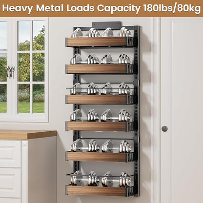 POKIPO 6 Tier Over The Door Pantry Organizer, 2-in-1 Door Hanging or Wall - Image 8