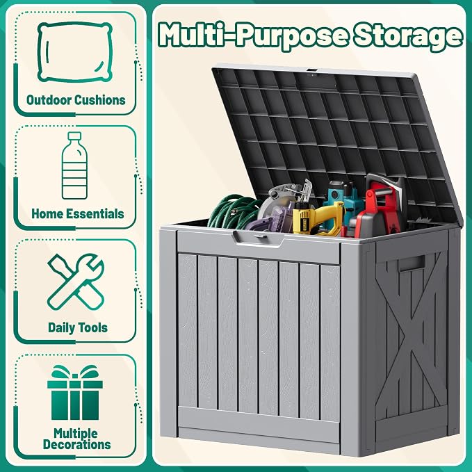 Devoko 40 Gallon Deck Box Outdoor Storage Box Waterproof - Image 4