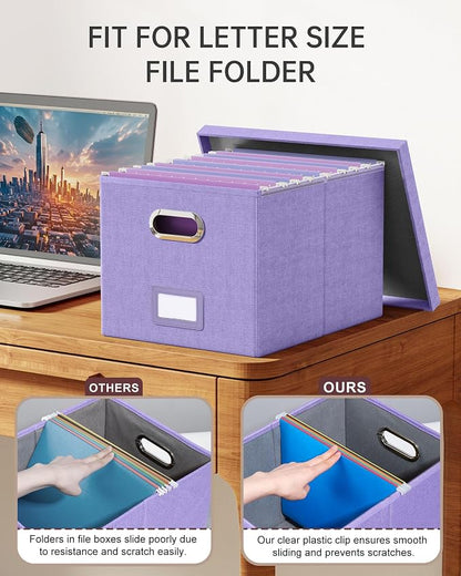 2 Pack File Storage Organizer, Filing Box, Portable File Box - Image 4