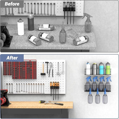 WALMANN Spray Bottle Holder Wall Mount, Metal Spray Can Storage Rack - Image 7