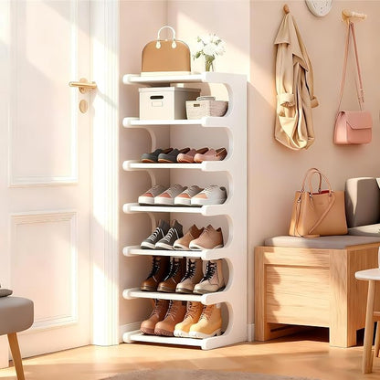 7-Tier Vertical Shoe Rack, Bamboo Free Standing Shoe Rack Shelf, Shoe Storage - Image 7