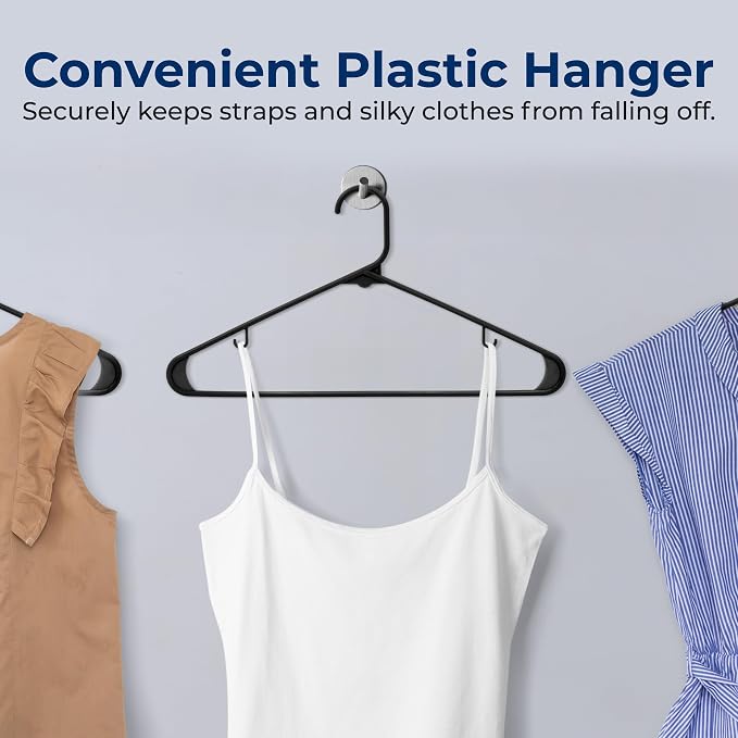 SereneLife 200 Pack Plastic Hangers, Space-Saving Closet Organizers, Durable - Image 6