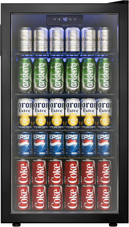 Beverage Refrigerator Cooler, 126 Can Mini Fridge by ICYGLEE