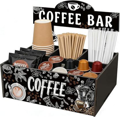 Coffee Bar Organizer Wooden Coffee Station Organizer by Kuabiz