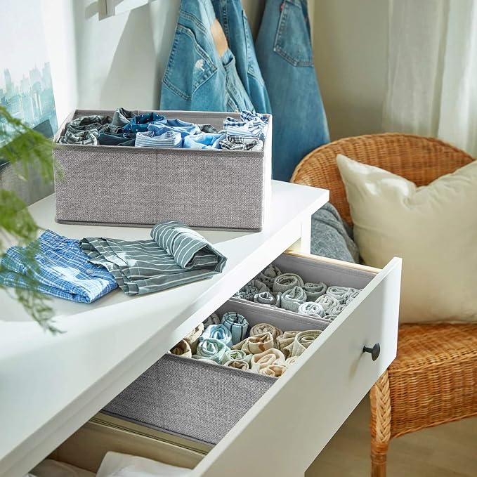 12 Pack Drawer Organizers for Clothing, Foldable Clothes Storage Box Closet - Image 7