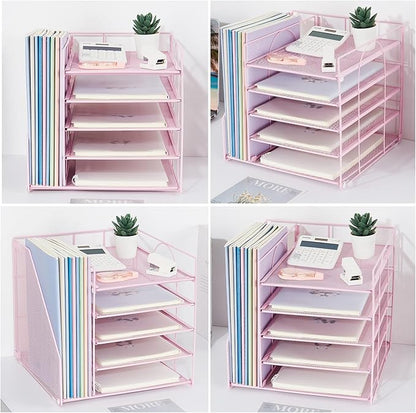 LEKETREE Desk Organizers and Accessories, 5-Tier Paper Letter Tray Organizer - Image 4