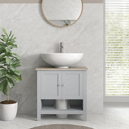 Kleankin Pedestal Sink Storage Cabinet, Under Sink Bathroom Vanity - Image 6