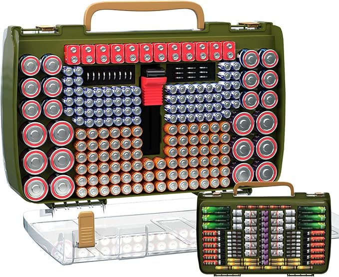 ALCYON Large Capacity 269 Battery Organizer Storage Case by ALCYON