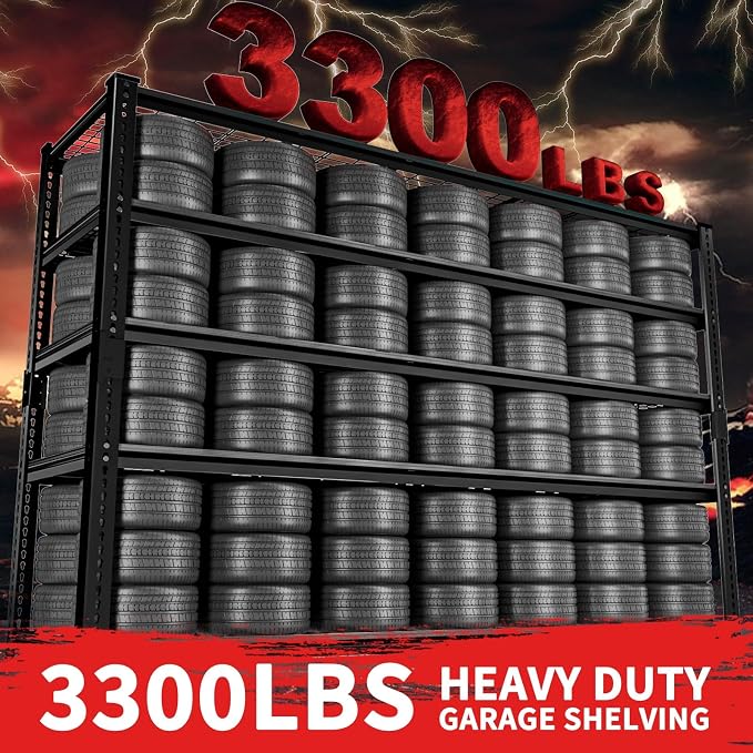 Storage Shelves, Garage Shelving Heavy Duty 3300 LBS Capacity, 5 Tier Utility - Image 4