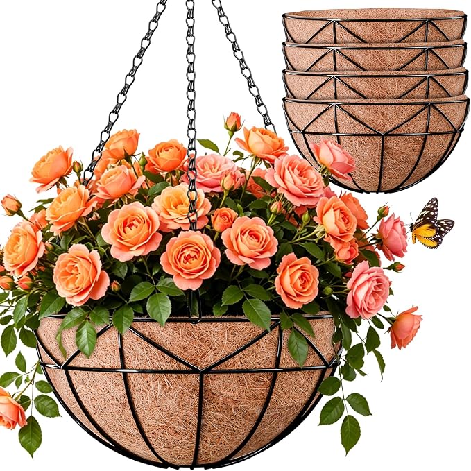 Halatool 4 Pack 16 Inch Hanging Baskets by HALATOOL