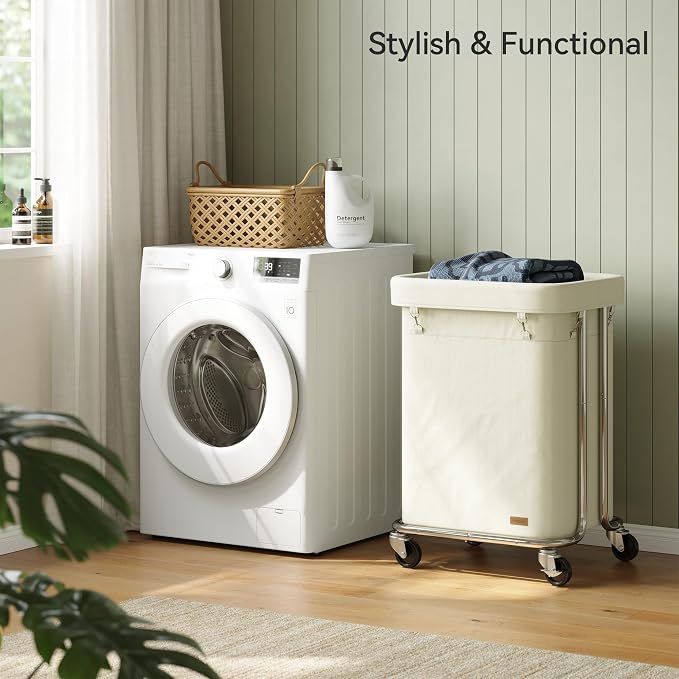 Laundry Basket with Wheels 150L/40Gal, Rolling Laundry Hamper with Steel Fram - Image 2