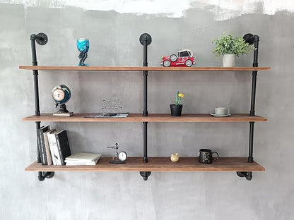 HDDFER Floating Shelves for Wall Bookshelf Industrial Pipe Shelving Shelves - Image 4
