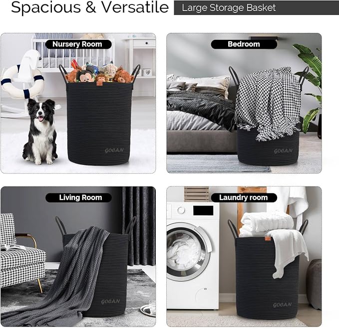 large tall sturdier Laundry Hamper Basket Woven Storage Baskets - Image 5