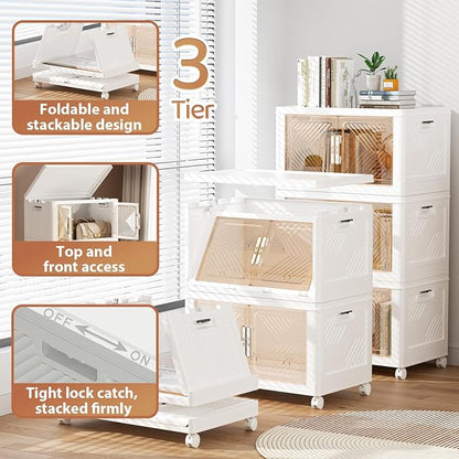 Storage Bins with Lid 76QT, Stackable Storage Containers with Wheels and - Image 6
