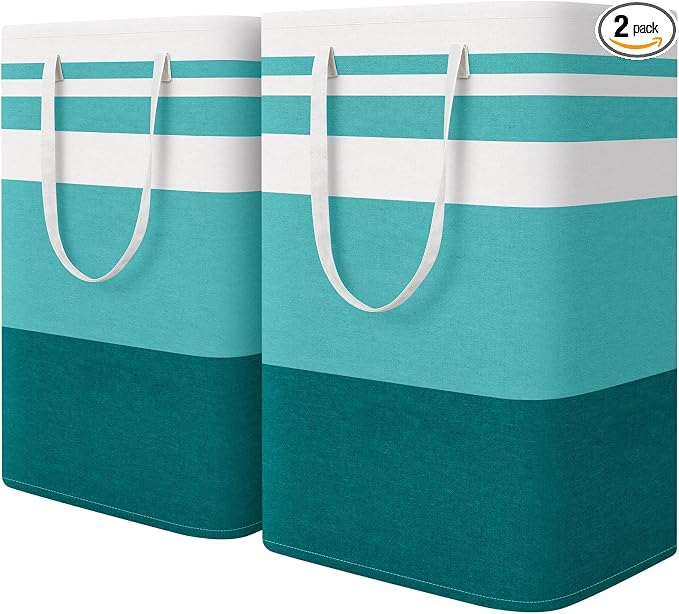 HomeHacks 2-Pack Large Laundry Basket, Waterproof, Freestanding Laundry Hamper by HomeHacks