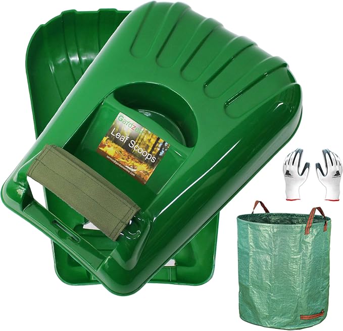 Gardzen Plastic Large Leaf Scoop Hand Rakes, Debris and Yard Waste Removal by Gardzen