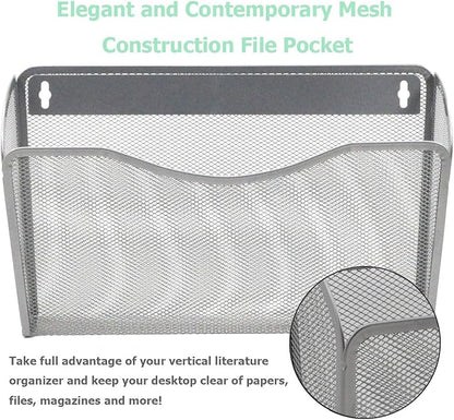 EASEPRES 3 Single Pocket Mesh Hanging File Organizer, Vertical Wall Mounted - Image 3