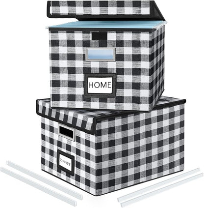 File Organizer Box with Lids, Collapsible File Folder Organizer | File Box with by Huolewa