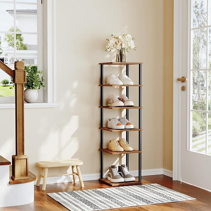HOOBRO Vertical Shoe Rack, 6-Tier Narrow Shoe Shelf, Shoe Storage Organizer - Image 2