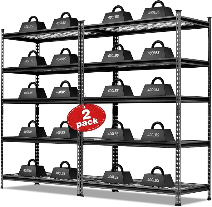 WORKPRO 5-Tier Metal Storage Shelving Unit, 48”W x 24”D x 72”H, Adjustable by WORKPRO