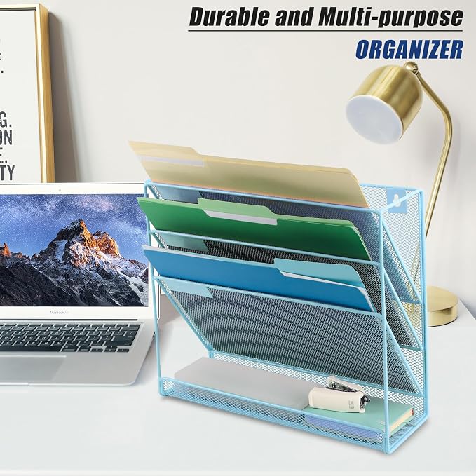 EASEPRES Desk File Organizer Mesh 4-Tier, Hanging Wall Mount Document - Image 6