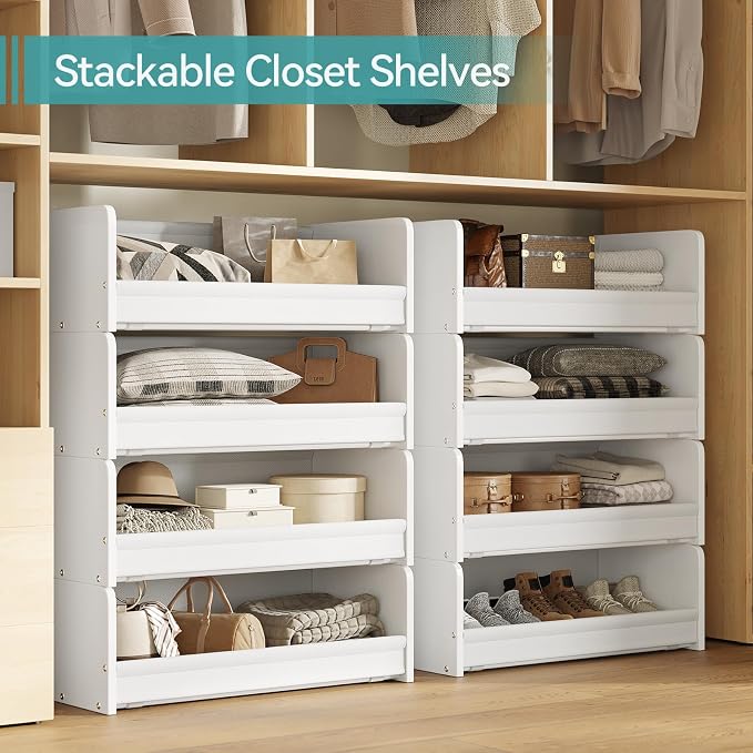 FOUCSSOMEI Closet Organizer and Storage, 4 Tier Stackable Storage Organizer - Image 5
