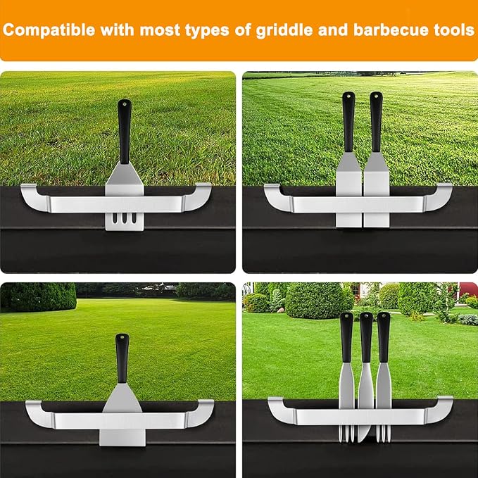 10 Inch Griddle Spatula Holder Magnetic Design, Stainless Steel Grill Barbecue - Image 5