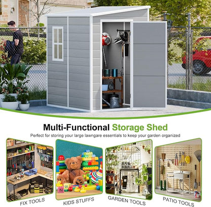 WACASA 4x5 FT Lean-to Resin Storage Shed - Image 6
