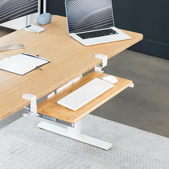 VIVO Real Bamboo Large 27 x 11 in Under Desk Keyboard Tray, MOUNT-KB05O | - Image 9