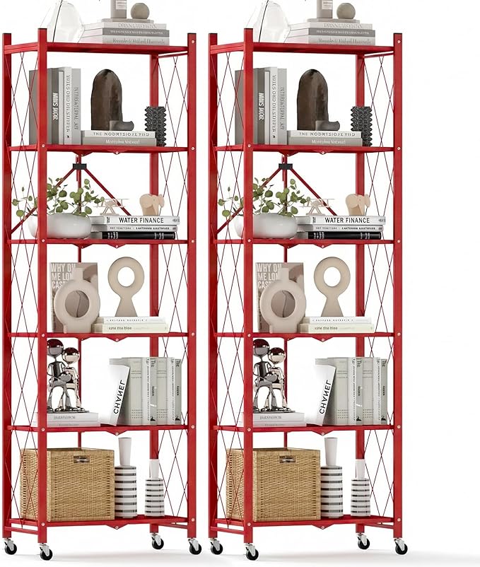DEANIC 6-Shelf Folding Bookcase by ShowNow