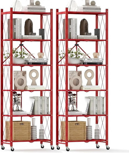 DEANIC 6-Shelf Folding Bookcase by ShowNow