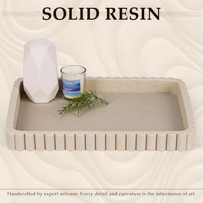 Resin Decorative Tray for Coffee Table Decor, Rectangular Modern Decorative - Image 2